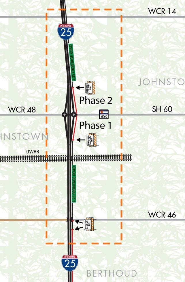 I-25 north CO 60 closure map detail image