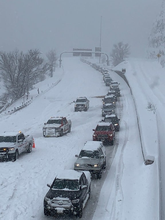 Traffic on I-70 Floyd Hill on March 14