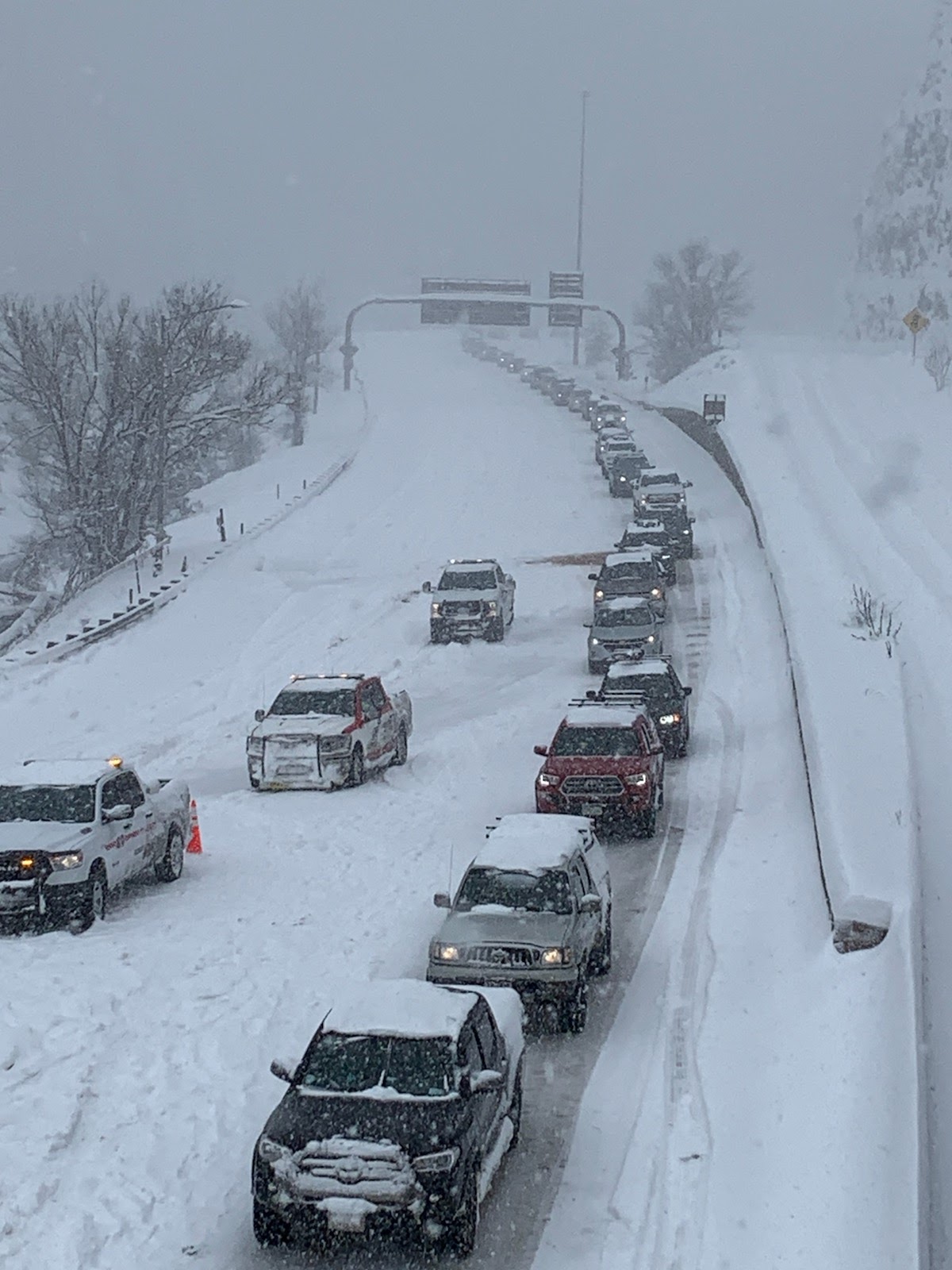 Traffic on I-70 Floyd Hill on March 14, 2021 detail image