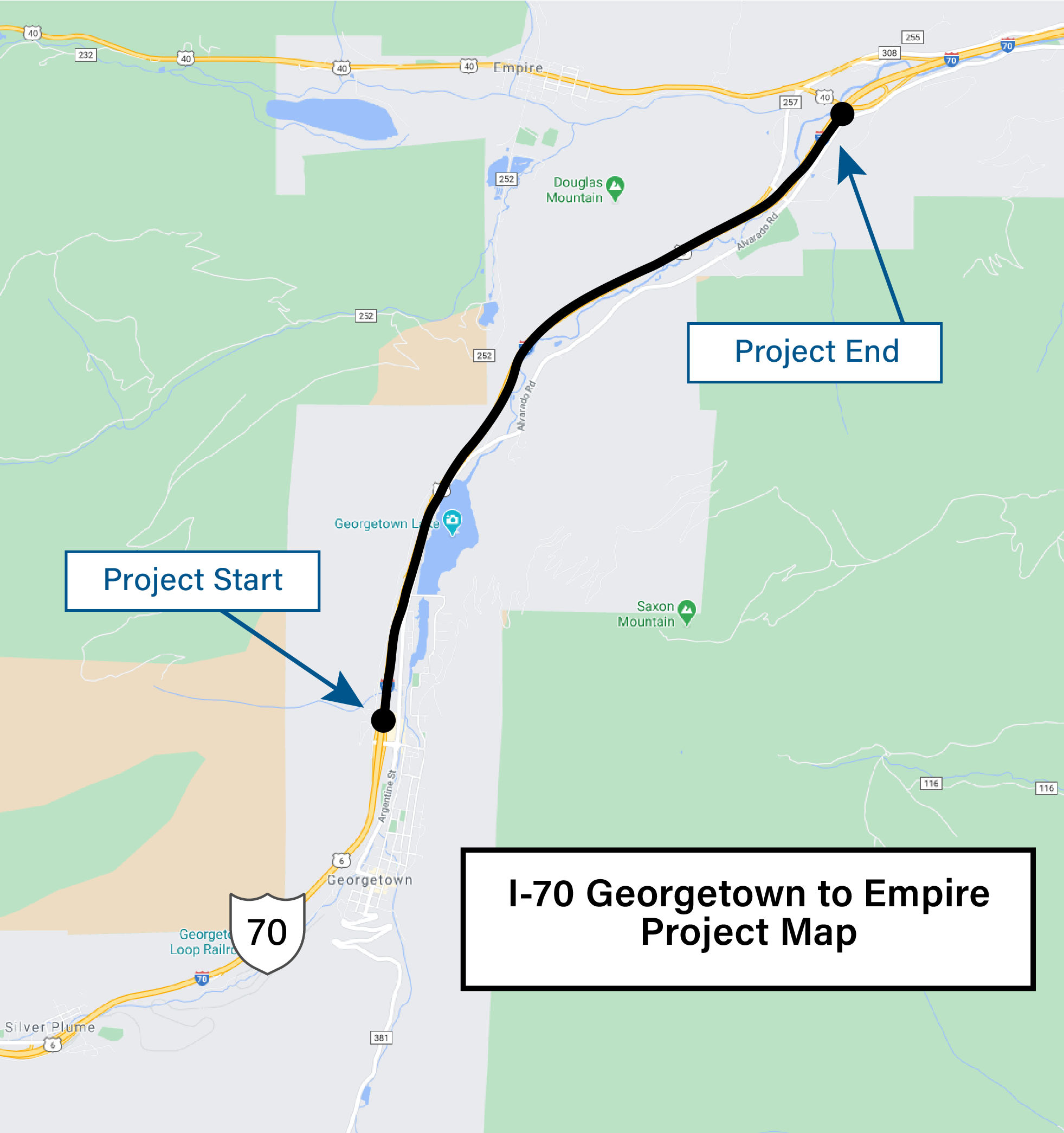 I-70 Georgetown to Empire Project Map.png detail image