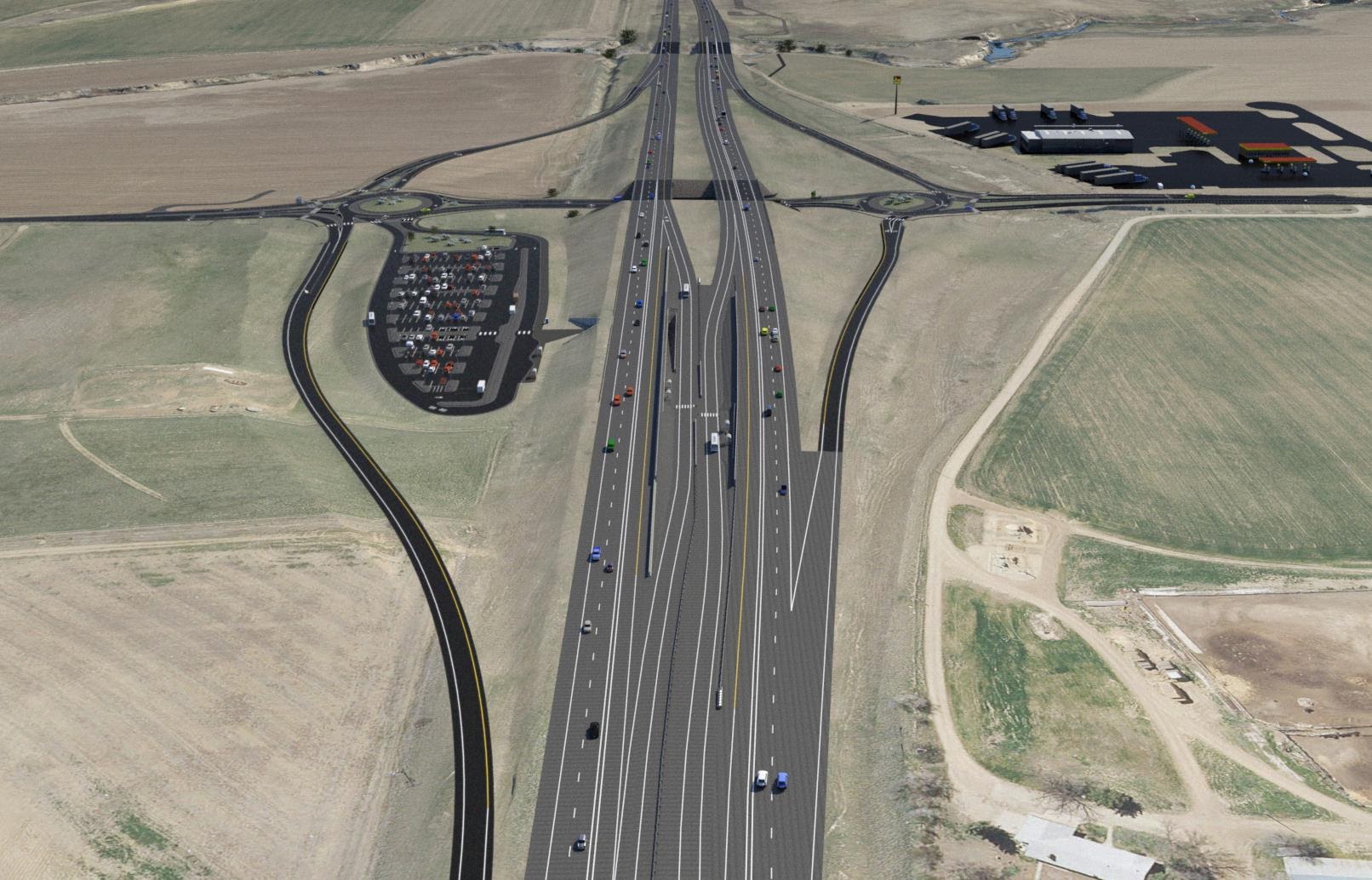 Aerial drawing of the North I-25 project area detail image