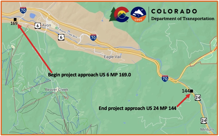 US 6 project map between Avon and Minturn detail image