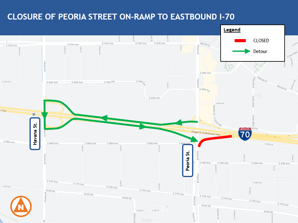 Closure of Peoria Street on-ramp to Eastbound I-70 in the Central 70 Project detail image