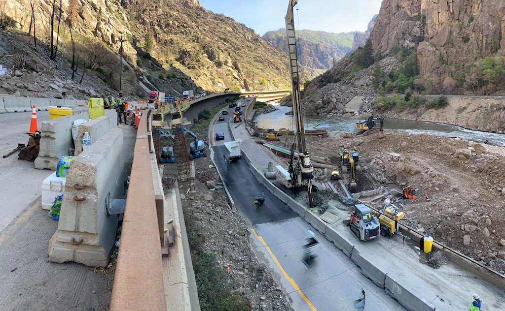 Crews repairing and resurfacing I-70 in Glenwood Canyon detail image