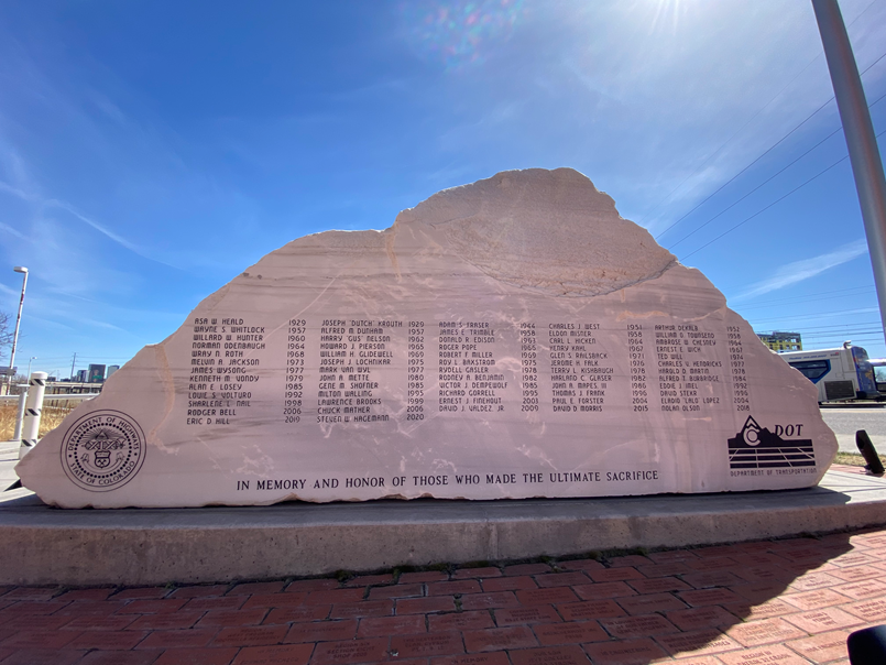 CDOT Memorial Rock detail image