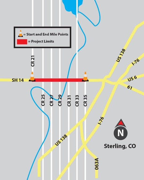 CO 14 Resurfacing project west of sterling project map