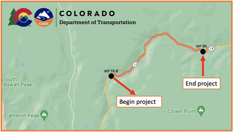 CO 14 Cameron Peak project location map