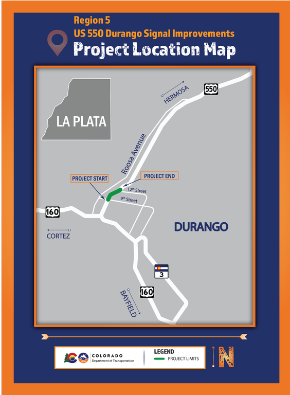 US 550 Camino del Rio project map