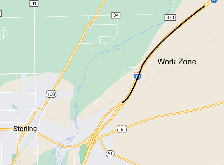 I-76 East of Sterling project map