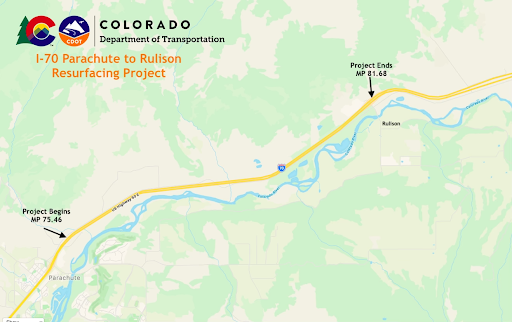 Resurfacing project Parachute to Rulison project map