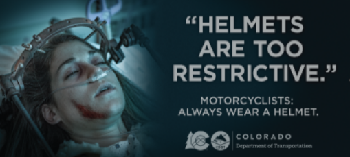 Helmets are too restrictive - graphic of patient with head brace
