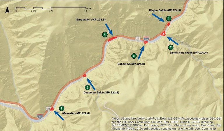I-70 Glenwood Canyon Emergency Repairs Map