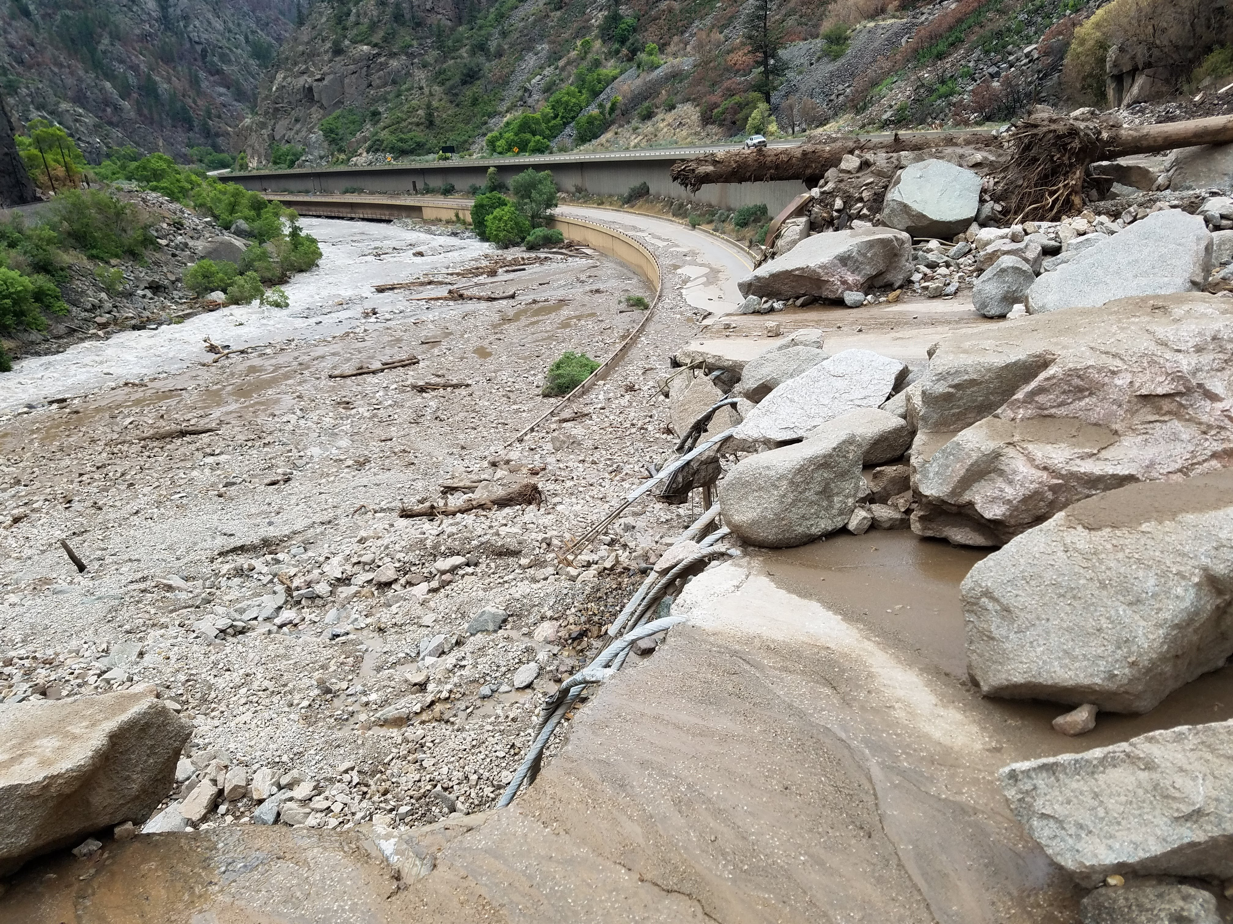 Glenwood Canyon flooding on I-70 detail image