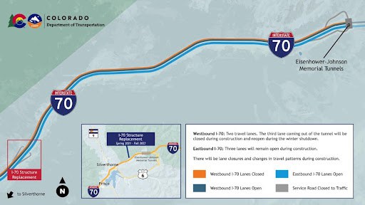 I-70 W. of EJMT project map