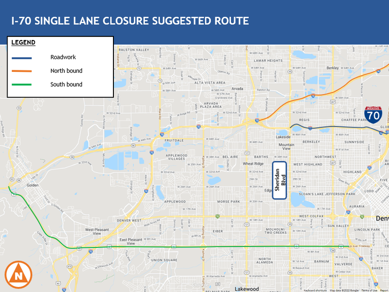 Central 70 Intermittent closures between Federal and Pecos