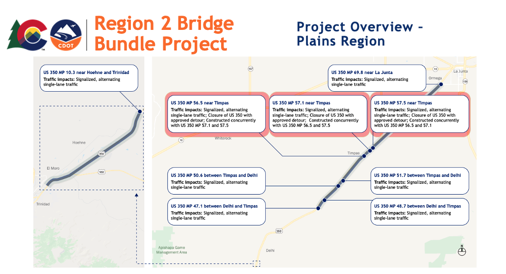 Region 2 Bridge Project Plains Region project map detail image