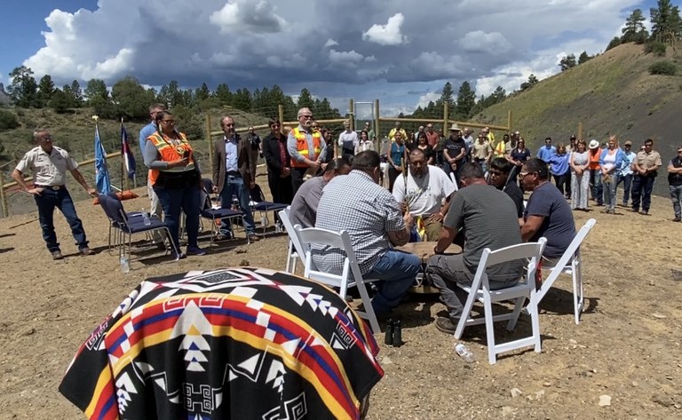 US 160 wildlife overpass drum circle & honor song