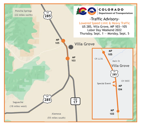 US 285 Villa Grove at Mile Point 103-105 Project Map detail image