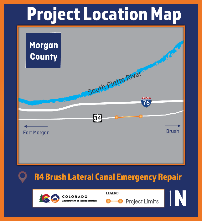 Brush Lateral Canal Emergency Repair Project map in Morgan County detail image