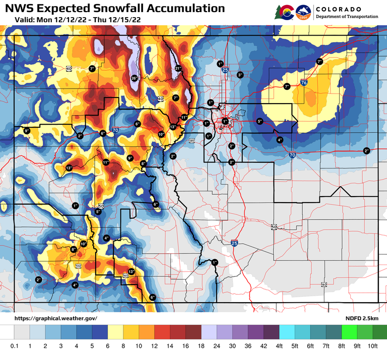 Storm 9 Totals from National Weather Service Statewide