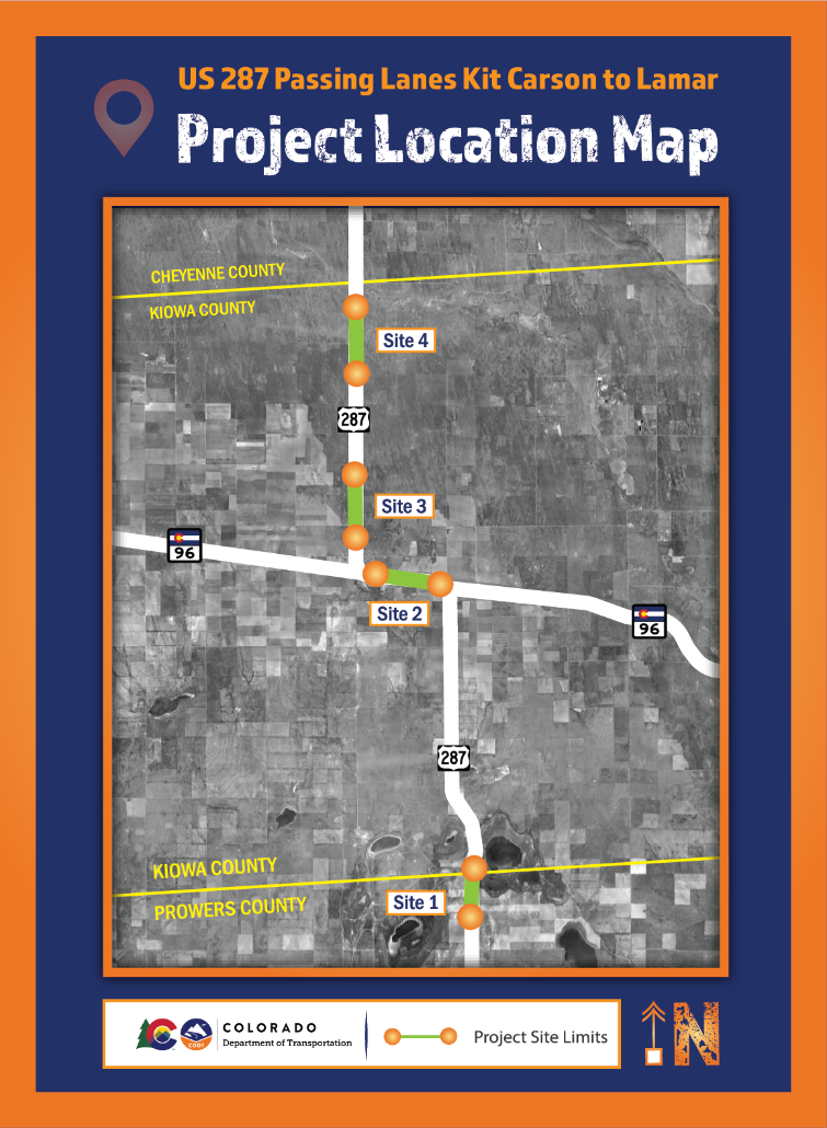 US 287 Passing Lanes Map Kit Carson to Lamar detail image