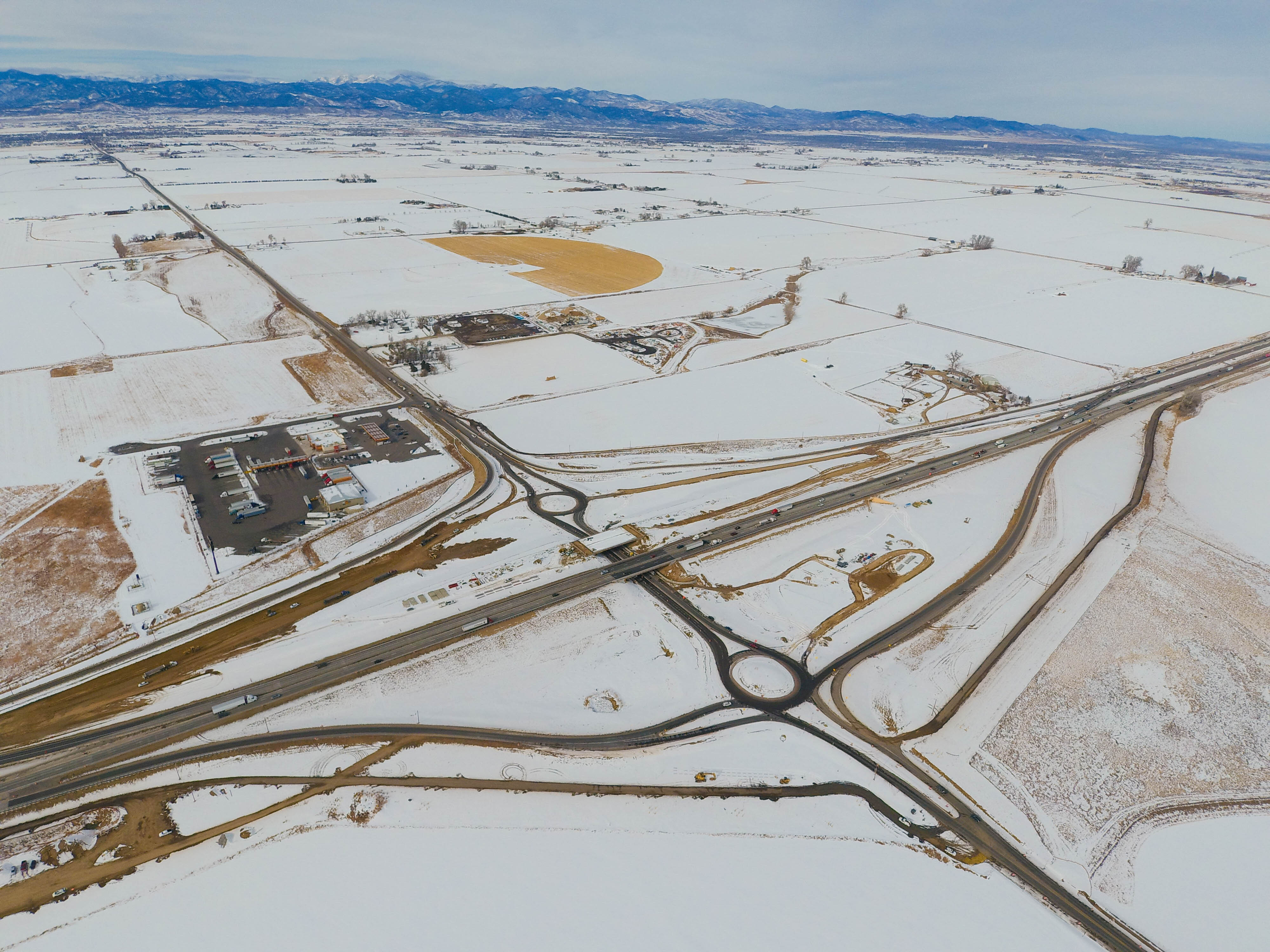 Interstate 25 Interchange in the snow detail image