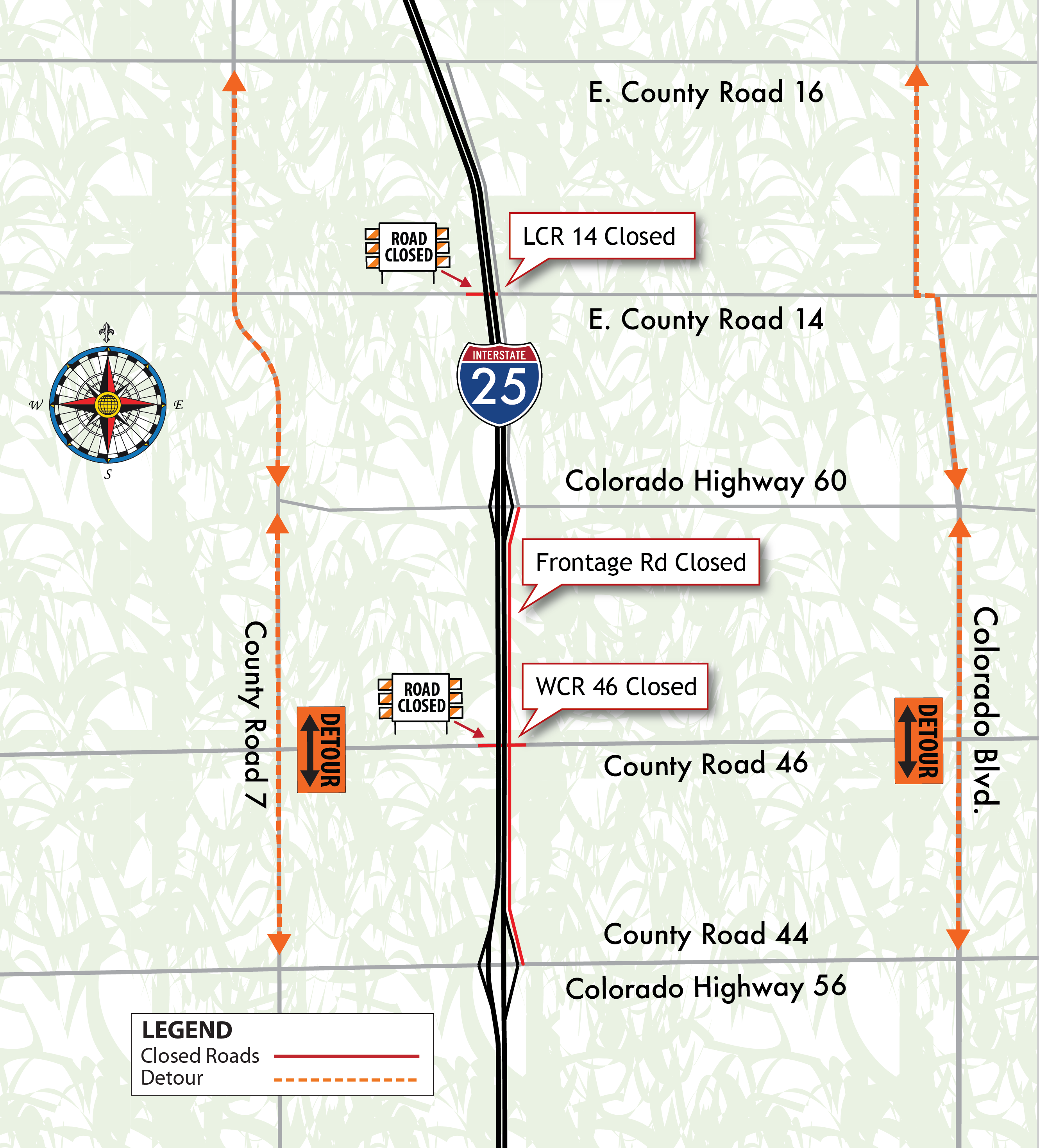 Weld County Road 14 project map detail image