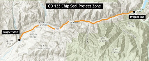 CO 133 Chip Seal Project Zone