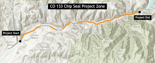 CO 133 Chip Seal Project Map detail image