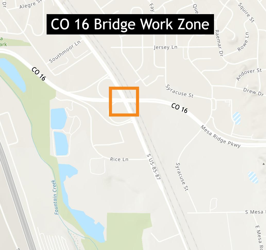 CO 16 Bridge project map detail image