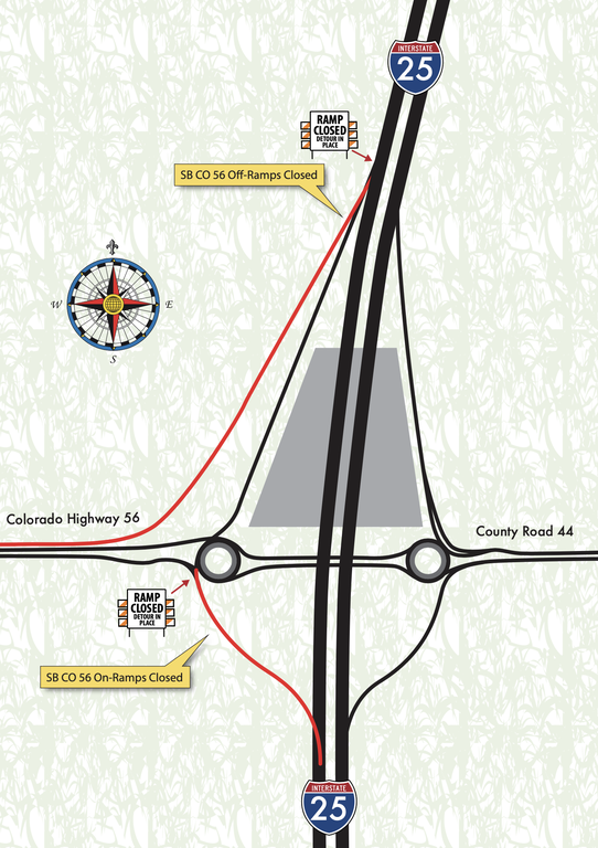 I-25 North lane shift map 2