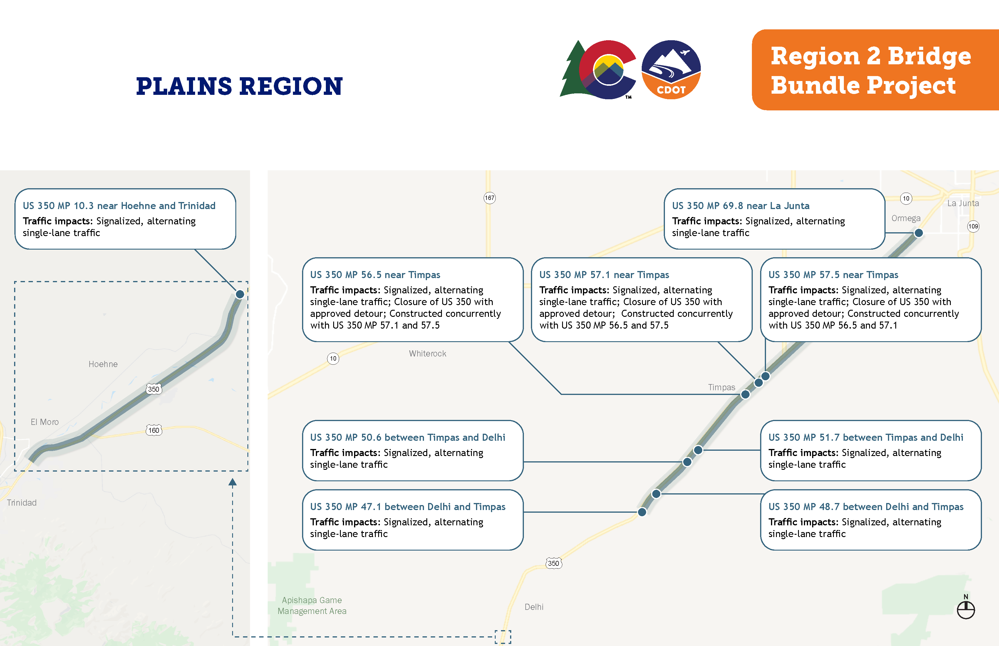 Region 2 Bridge Bundles Plains Region Project Map detail image