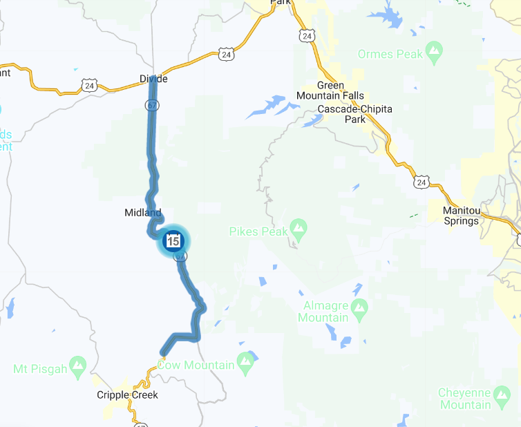 Chip Seal Operations Map on CO 67