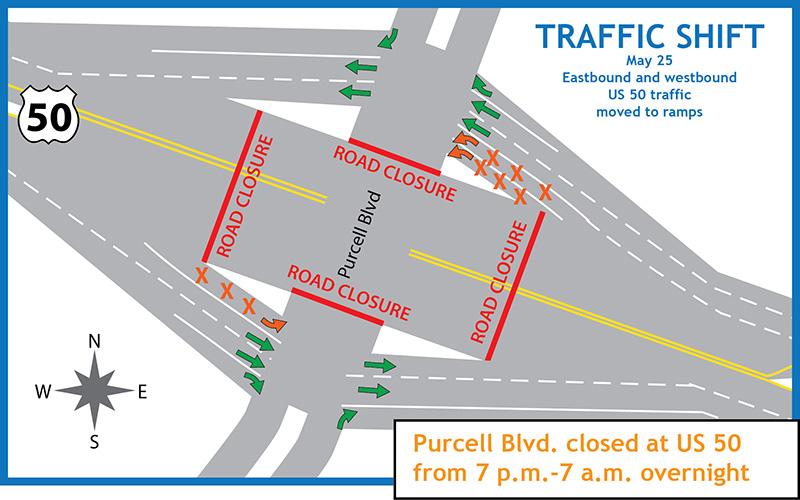 US 50 Purcell Boulevard traffic shift detour map.jpg detail image