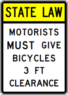 3-Feet Law bike safety signage detail image