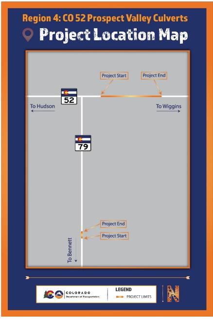 Region 4 CO 52 Prospect Valley Culverts project location map