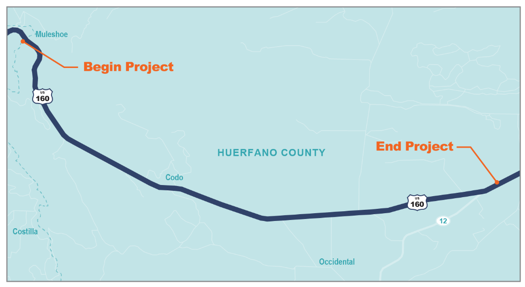 US 160 La Veta Pass project map detail image