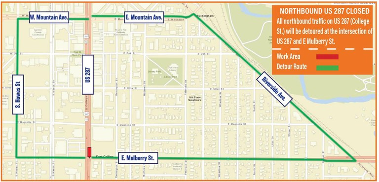 US 287 & Mulberry project map