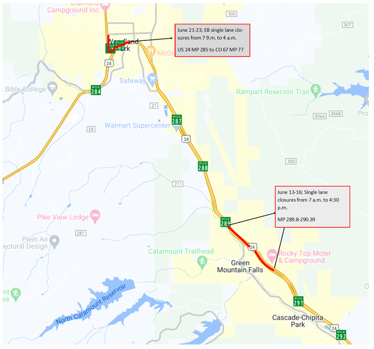 US 24 Paving project location map