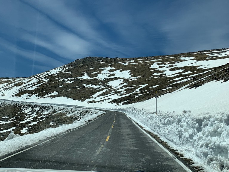 Clear roadway on Mt. Evans