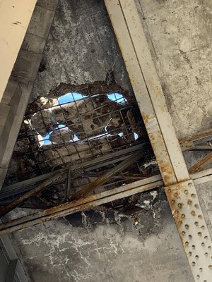 rebar visible on I-70