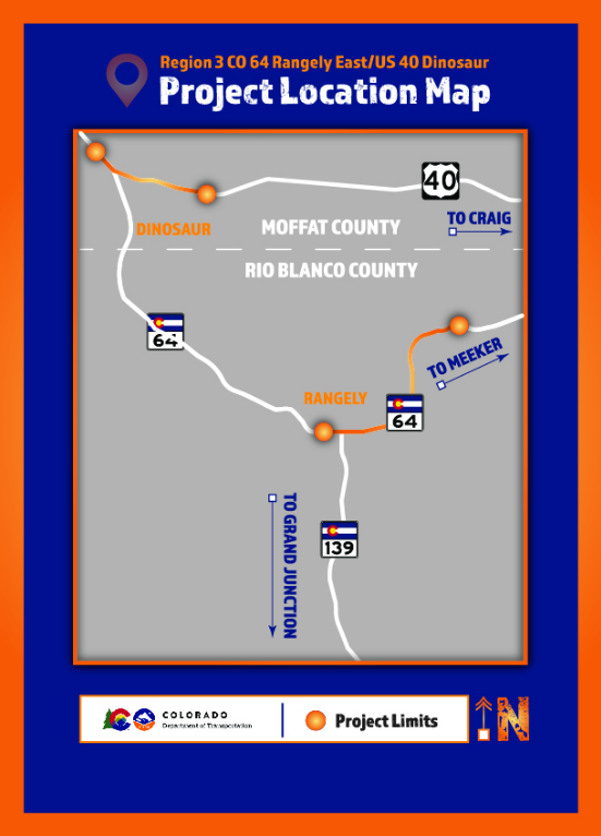 CO 64 US 40 Surface Treatment project map