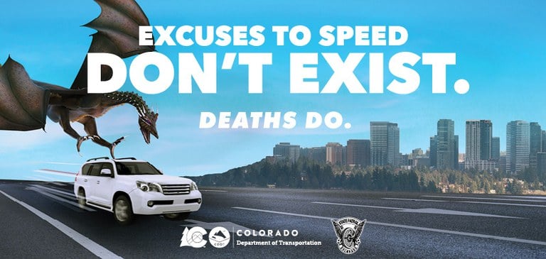 Excuses to speed don't exist, deaths do billboard
