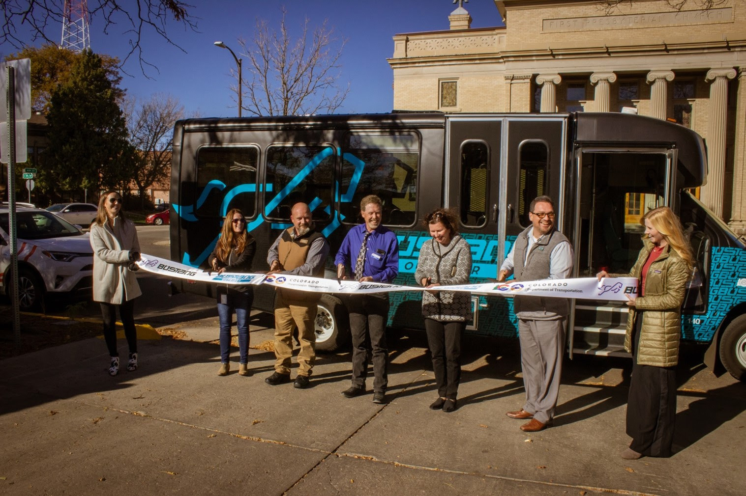 Bustang Ribbon Cutting event with project team in Sterling detail image