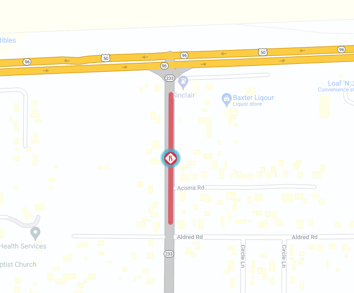 US 50 Bonforte Resurfacing project map detail image