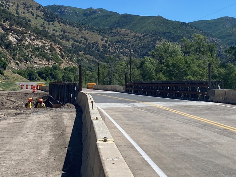 Image of CO 133 temporary bridge