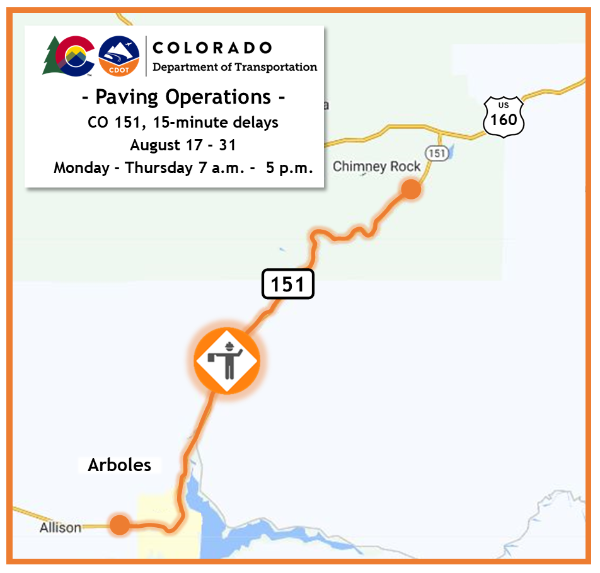 CO 151 Paving Operations Map