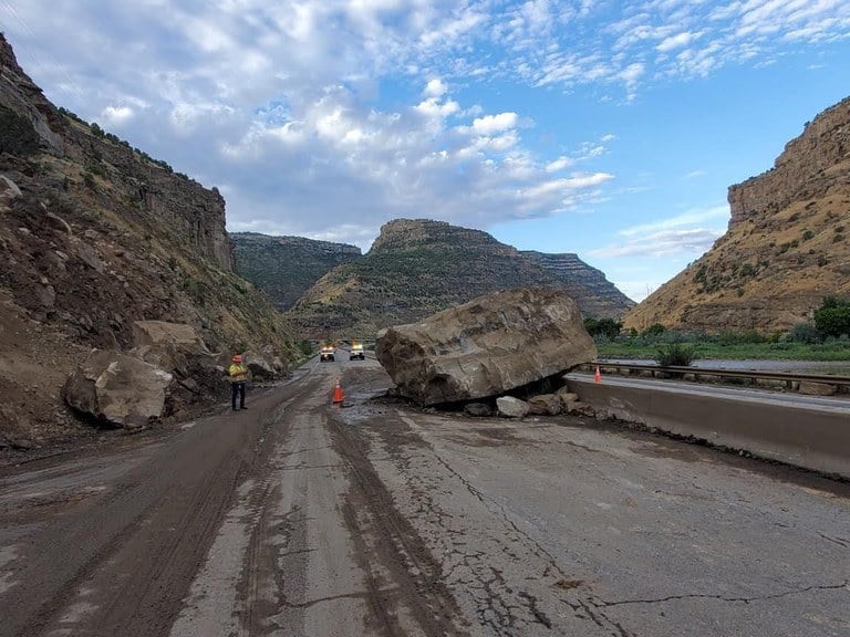 I-70 Debeque Canyon rockslide 