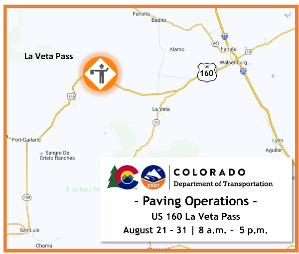 US 160 La Veta Pass paving map.png detail image