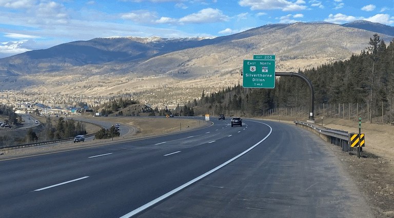 The I-70 Auxiliary Lane Frisco to Silverthorne improvements project Northbound view